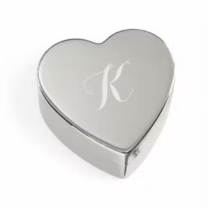 Silver Heart-Shaped Trinket Box